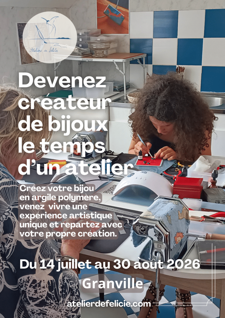 possibilité d'atelier à Granville, pour création de bijou. Venez et repartez avec un bijoux de votre propre création.